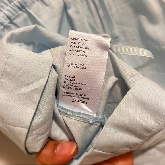 Anthropologie Large Women’s Light Blue Button Down Babydoll Puff Sleeves Top - Picture 7 of 10